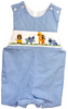 Anavini - Smocked JonJon - Blue Stripe - Zoo Animals - Findlay Rowe Designs