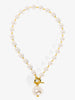 Necklace - Pearl Beaded Collar - Tube Spacers - Gold