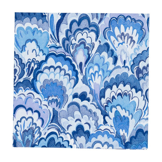 Caspari - Cocktail Napkins -Marbled Ceramica Indigo - Findlay Rowe Designs