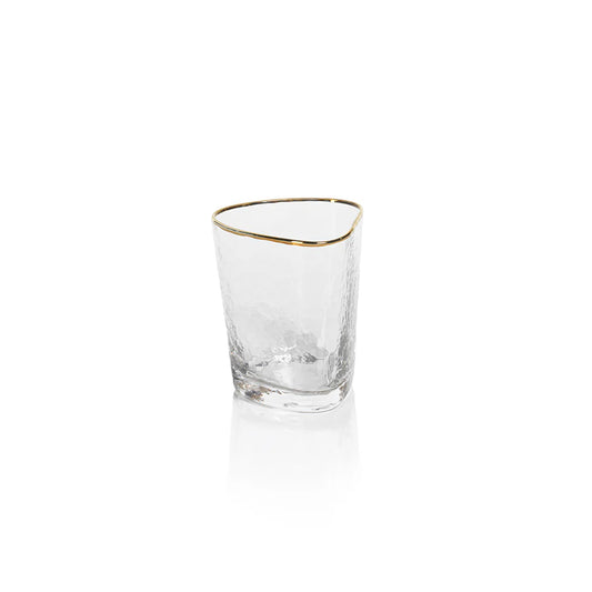 Zodax - Aperitivo Triangular Double Old Fashioned Glass - Clear with Gold Rim - Findlay Rowe Designs