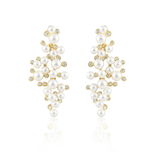 Sahira - Earrings - Tiffany Pearl Statement - Findlay Rowe Designs