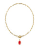 Kendra Scott - Necklace -   Elisa Gold Enamel Link and Chain - Gold Red Illusion - Findlay Rowe Designs