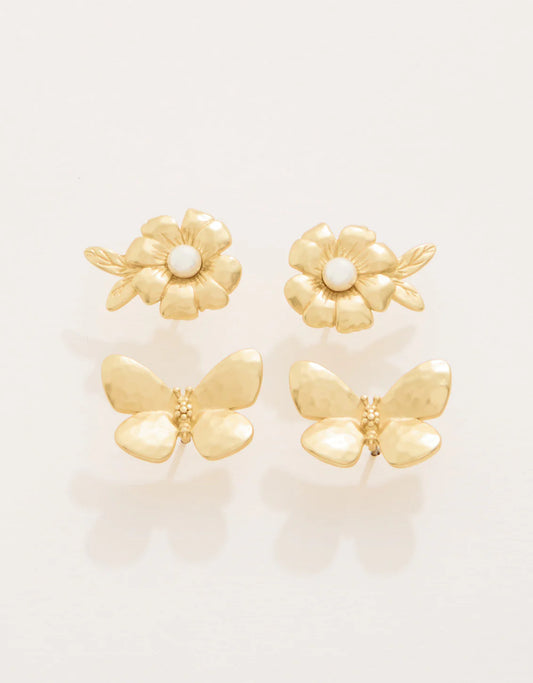 Spartina - Earrings - Posy Party Stud Set - Gold - Findlay Rowe Designs