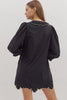 Entro - Dress - Embroidered Mini - Black