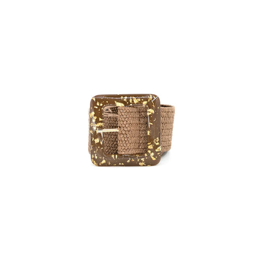 BC Bags - Elastic Belt -  Brown Gold Buckle - Brown, - Findlay Rowe Designs