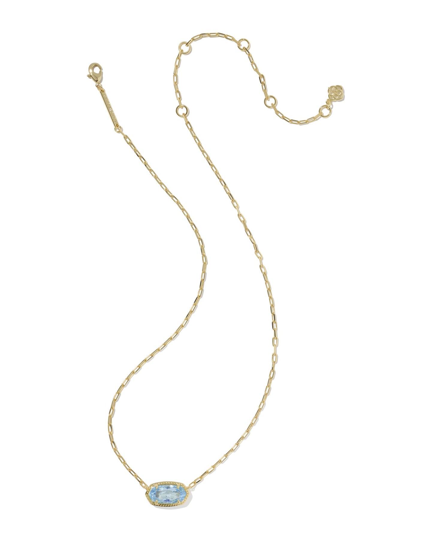 Kendra Scott - Necklace - Elisa Gold Pendant - Light Blue CZ