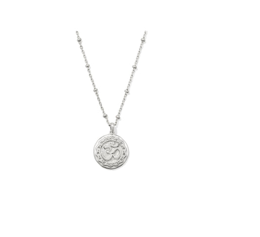 Kendra Scott - Necklace -  Om Coin Short Pendant - Silver