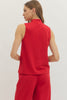 Entro - Top - Sleeveless Mock Neck - Red - Findlay Rowe Designs