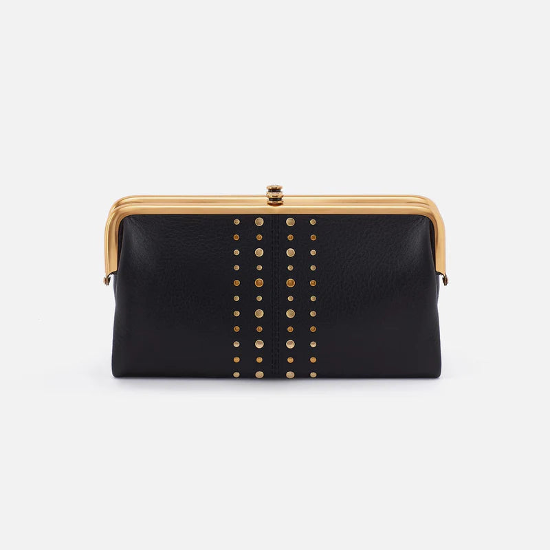 Hobo - Lauren Clutch-Wallet - Black Suede Leather With Studs