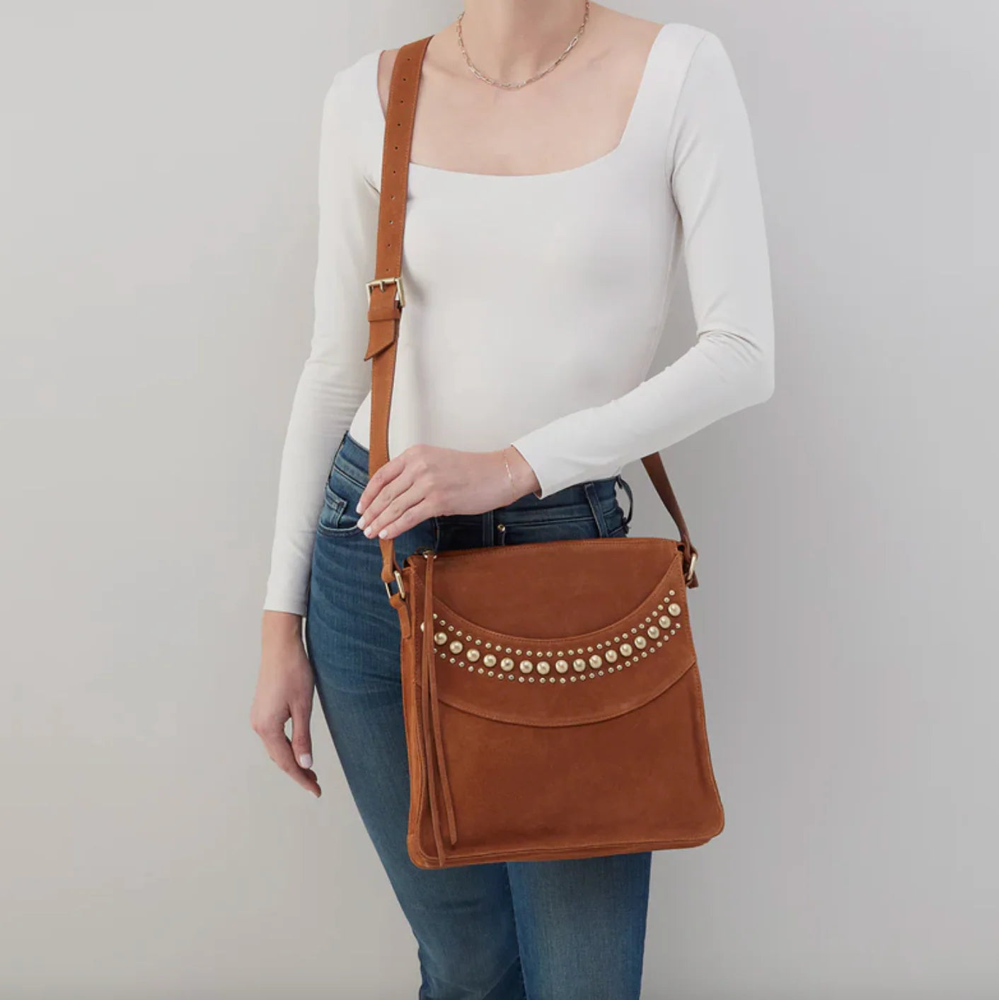 Hobo - Mystic Crossbody - Suede Caramel - Findlay Rowe Designs
