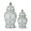 Ceramic Ginger Jars - Green & White - Findlay Rowe Designs