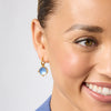 Julie Vos - Earring - Honeybee Hoop & Charm - Iridescent Chalcedony Blue