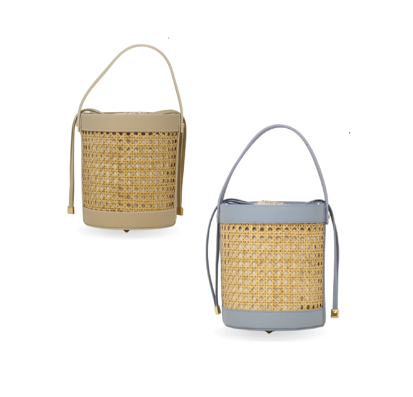German Fuentes -  Leather  and Cane Bucket Bag - Findlay Rowe Designs