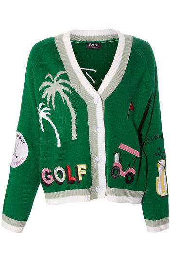 Embroidered Golf Cardigan - Findlay Rowe Designs
