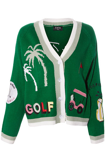 Cardigan - Embroidered Golf - Findlay Rowe Designs