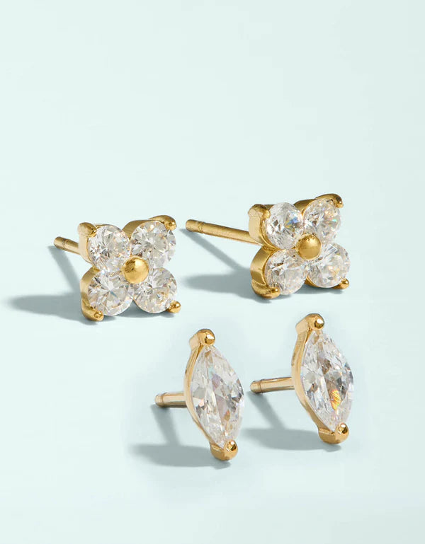 Spartina - Earrings - Sparkly Clover Stud - Set of 2 - Findlay Rowe Designs
