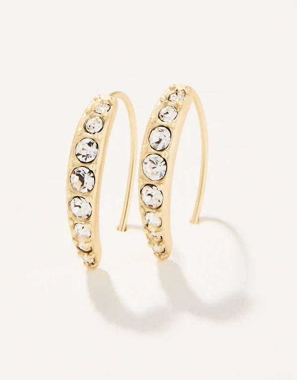 Spartina - Sparkle Arc Hoop Earrings Small Crystal - Findlay Rowe Designs
