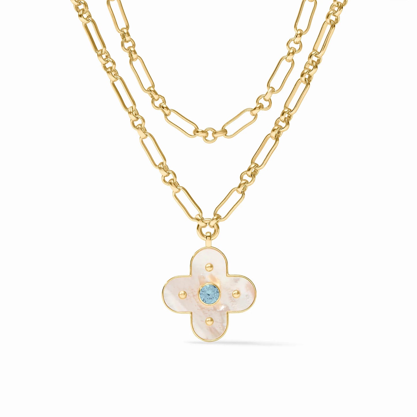 Julie Vos - Necklace - Colette Statement - Chalcedony Blue - Findlay Rowe Designs