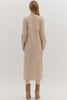 Entro - Dress - Mock Neck Long Sleeve Midi - Sand