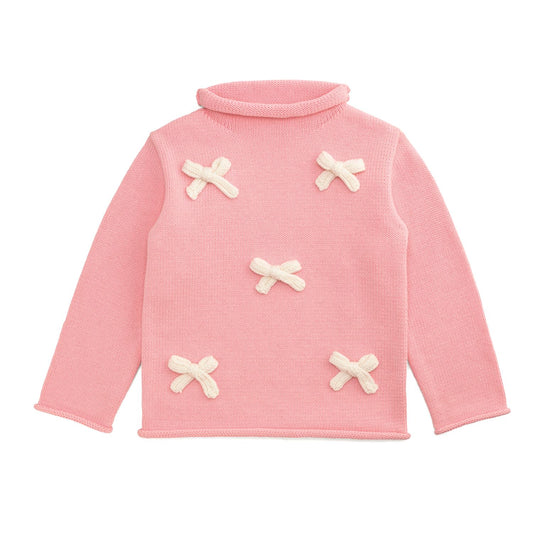 Mud Pie - Baby Sweater - Pink Bow Rollneck