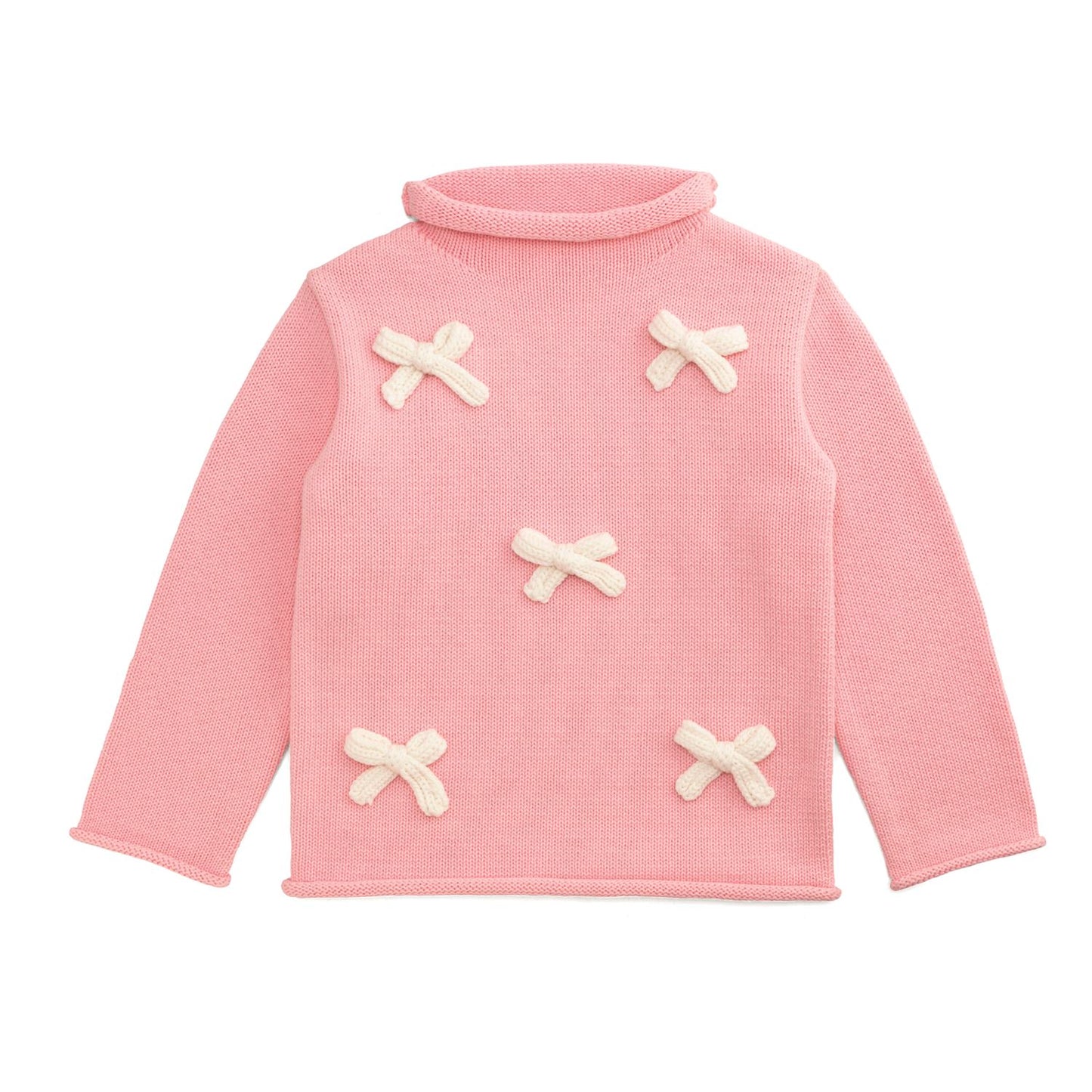 Mud Pie - Baby Sweater - Pink Bow Rollneck