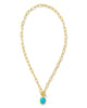 Kendra Scott- Daphne Convertible Gold Link Necklace in Variegated Turquoise Magnesite - Findlay Rowe Designs
