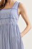Entro - Dress - Midi Sleeveless Striped Cutout Embroidery - Navy - Findlay Rowe Designs