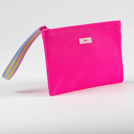 Scout- Cabana Clutch Wristlet In Neon Pink - Findlay Rowe Designs