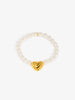 Bracelet - Pearl Stretch - Heart Charm