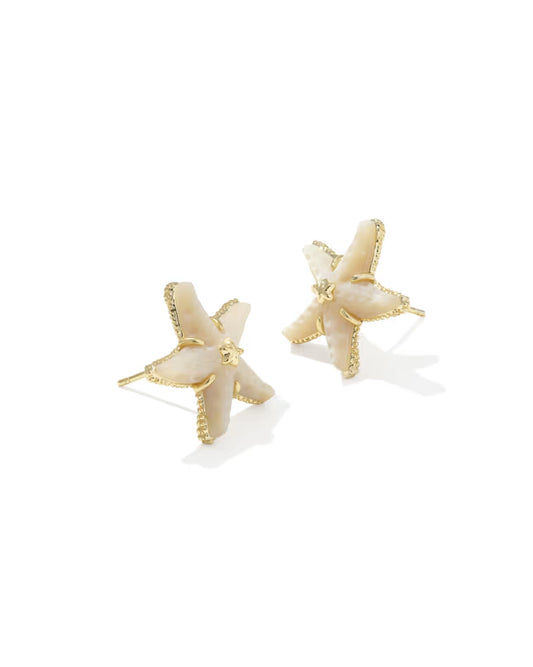 Kendra Scott - Earrings -     Parker Starfish Gold Stud - Natural Mother-of-Pearl - Findlay Rowe Designs