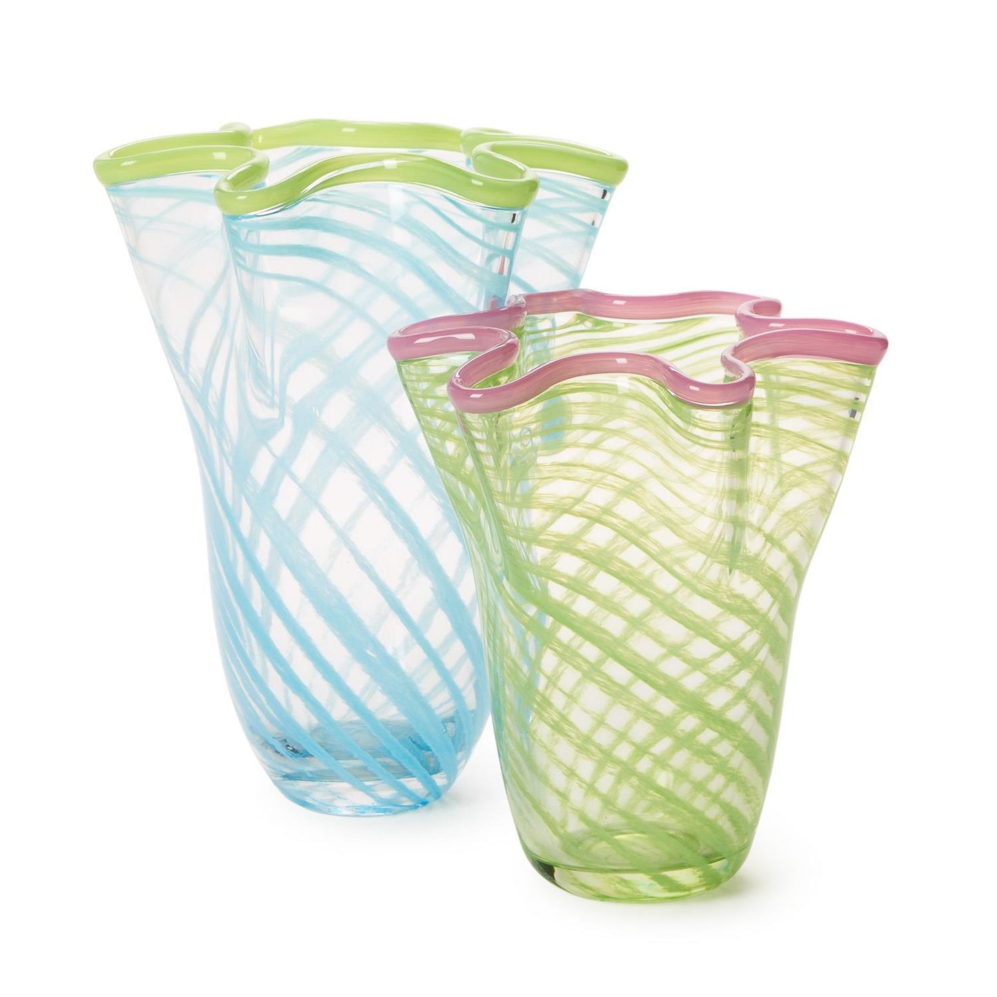 Vase - Rialto Swirl Flare - Hand-Blown Glass - Medium