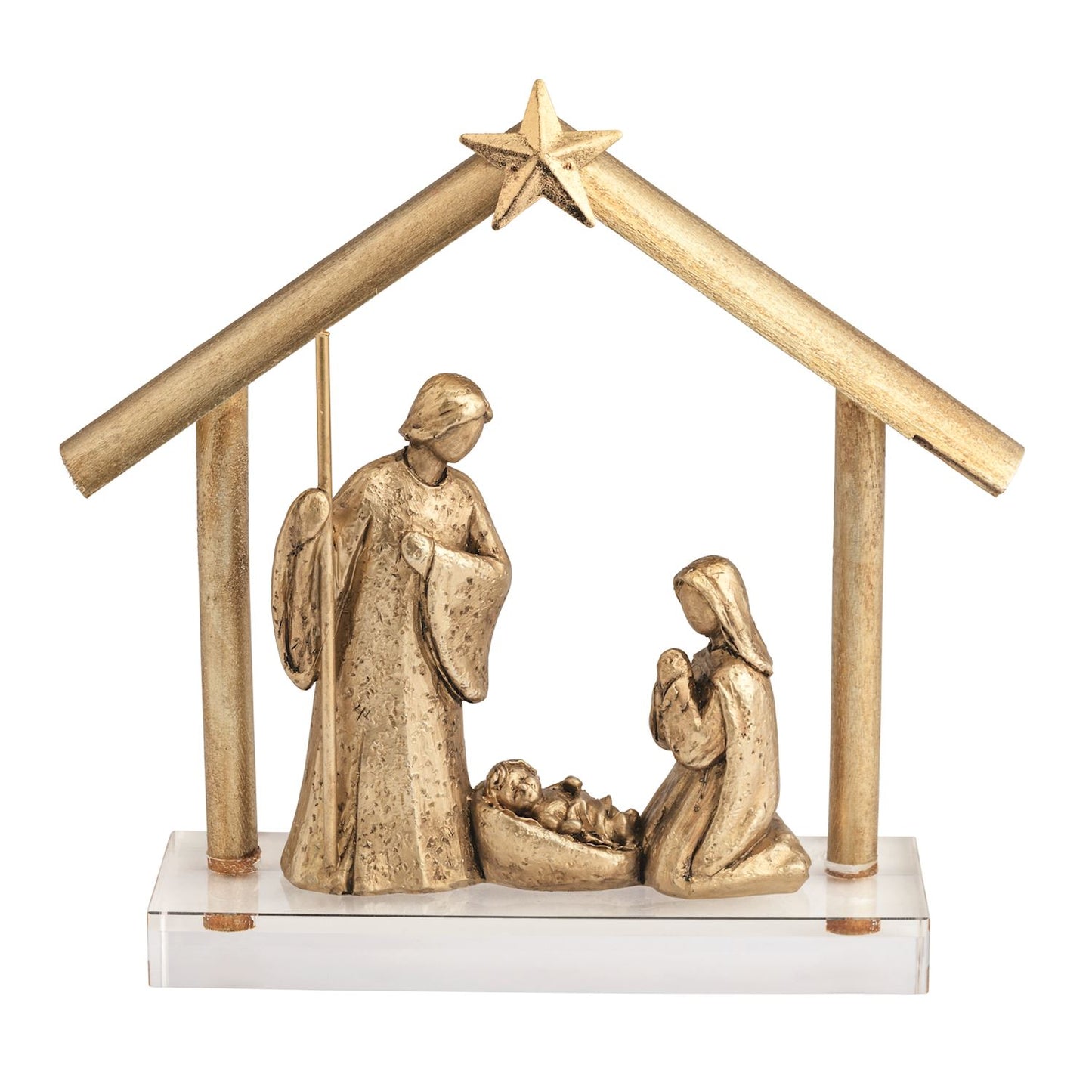 Mud Pie - Gold Nativity - Acrylic Base - Findlay Rowe Designs
