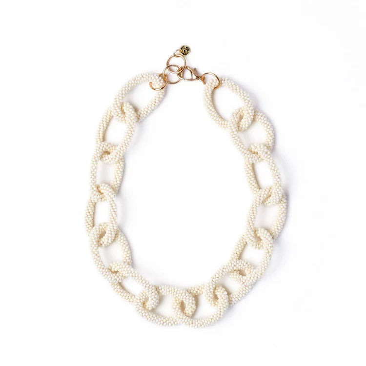 Ink & Alloy - Necklace - Jenna Chain Beaded - Ivory - Findlay Rowe Designs