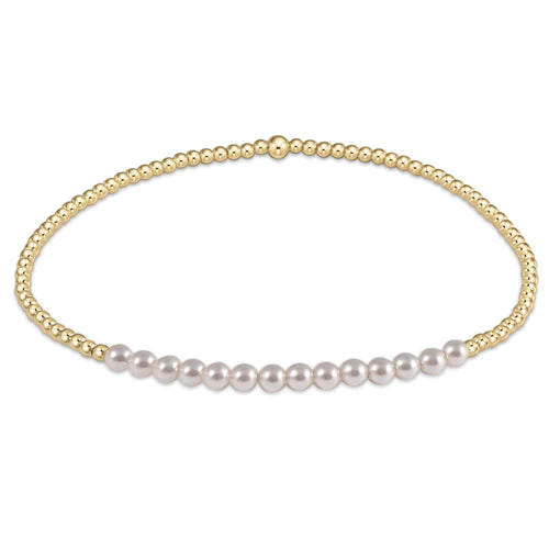 Enewton- egirl gold bliss 2mm bead bracelet - pearl