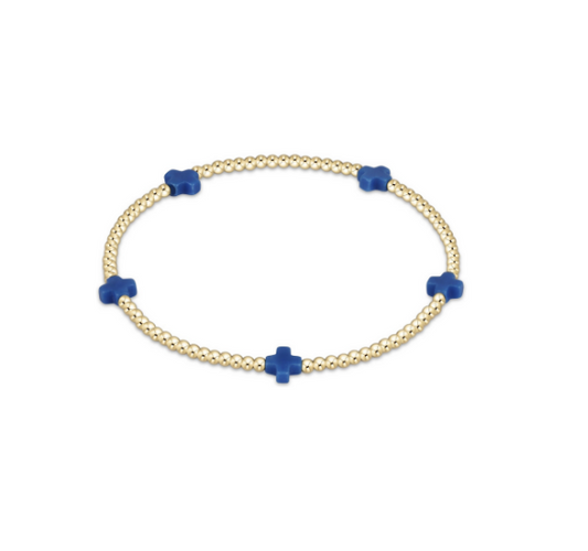Enewton - EGirl Signature Cross Gold Small 2mm Bracelet - Cobalt - Findlay Rowe Designs