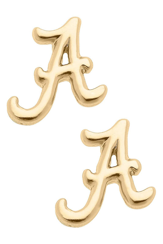 Alabama Crimson Tide 24K Gold Plated Stud Earrings - Findlay Rowe Designs