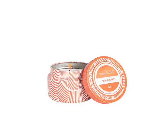 Volcano Tangerine Printed Travel Tin 8.5 oz - Findlay Rowe Designs