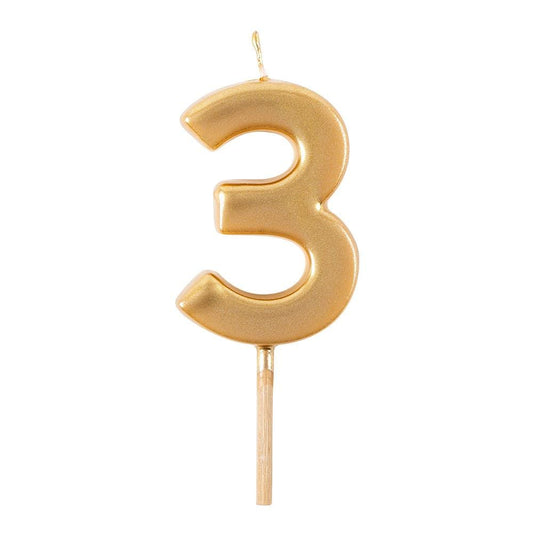 Caspari - Number Candle, Gold - Findlay Rowe Designs