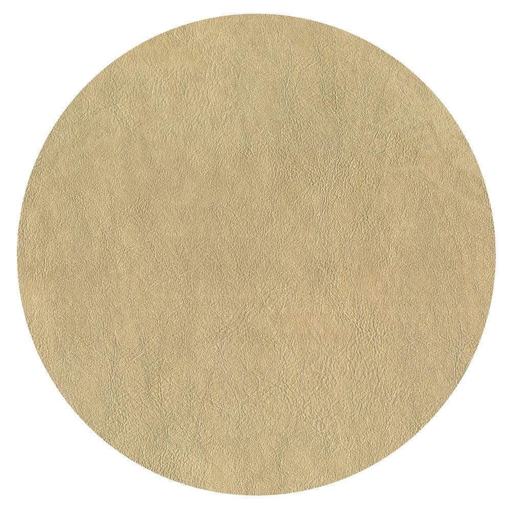 Caspari - Round Leather Felt-Backed Placemat in Gold - 1 Each - Findlay Rowe Designs