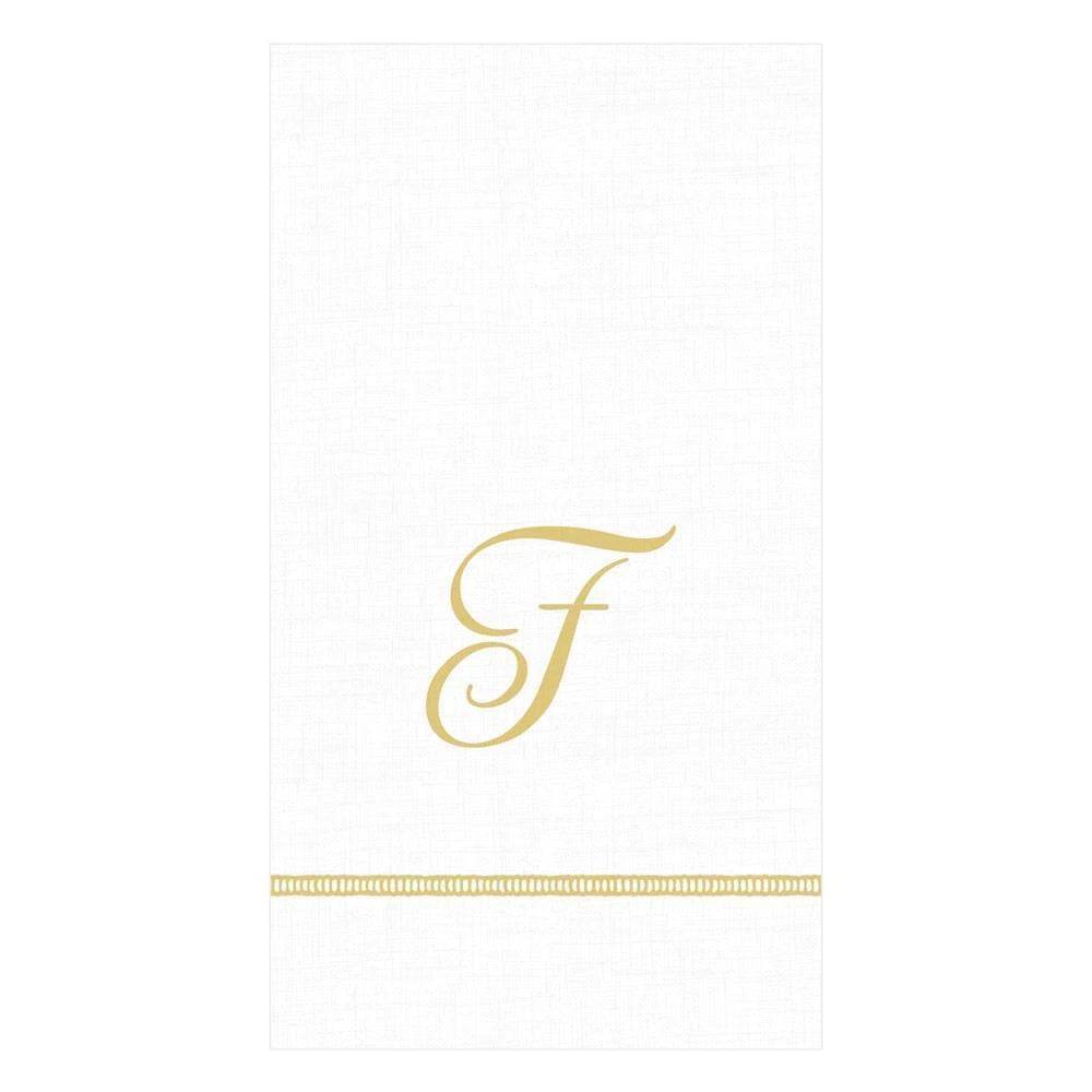 Caspari - Hemstitch Script Single Initial Paper Guest Towel Napkins - Findlay Rowe Designs