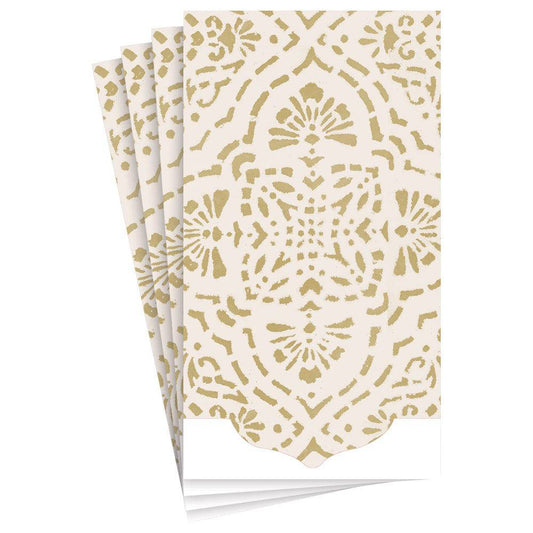 Caspari - Die-Cut Guest Towel Napkins - Ivory & Gold - Findlay Rowe Designs