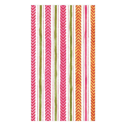 Caspari - Guest Towel Napkins - Carment Stripe - Fuchsia - Findlay Rowe Designs