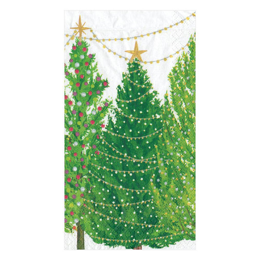 Caspari - Guest Towel Napkins - Christmas Trees with Lights - Findlay Rowe Designs