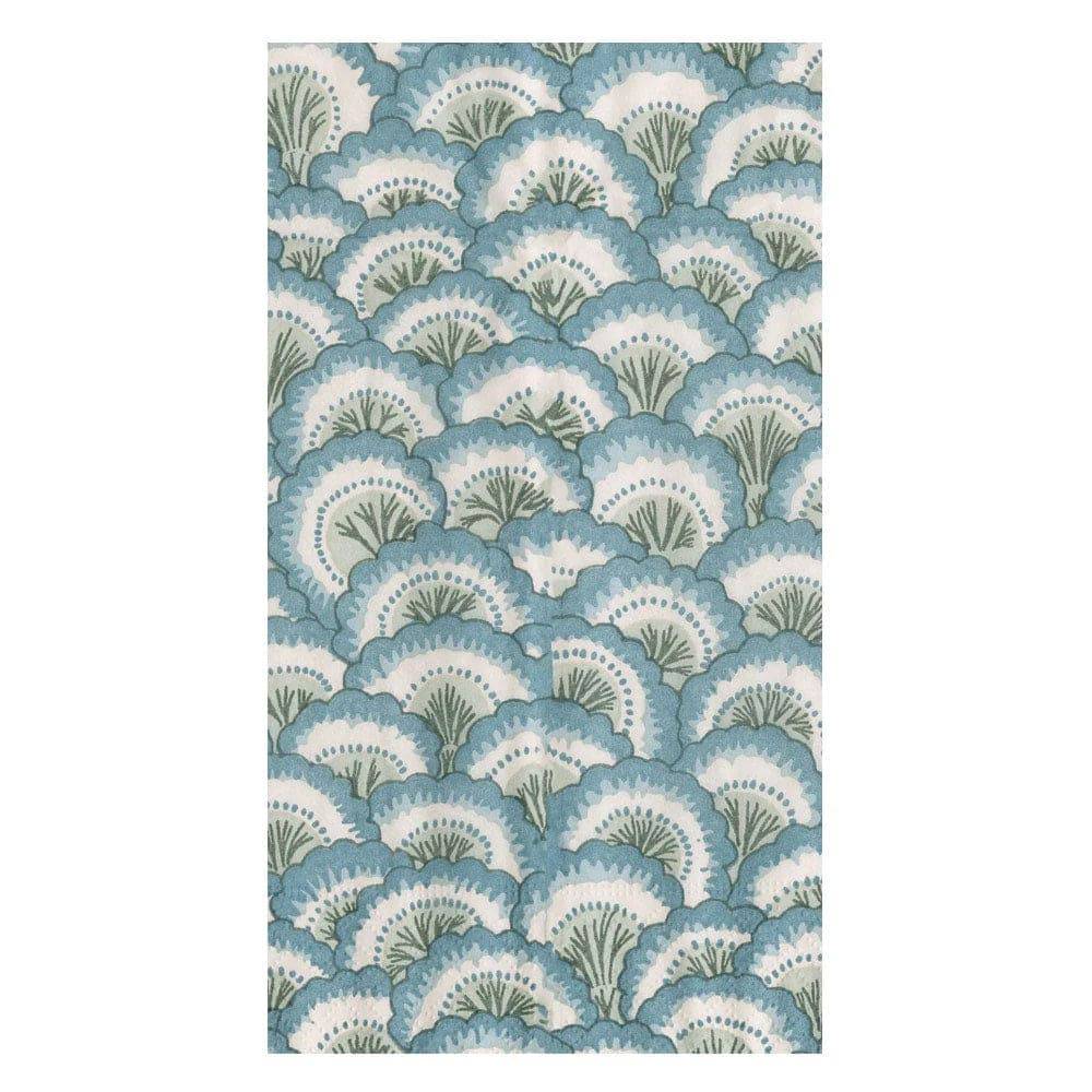 CASPARI - Pontchartrain Scallop Blue Guest Towel Napkins - 15 Per Package - Findlay Rowe Designs