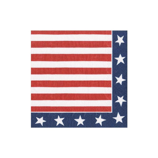 Caspari - Cocktail Napkins - Red, White & Blue - Findlay Rowe Designs