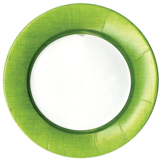 Caspari - Dinner Plate - Linen Border Moss Green - Findlay Rowe Designs