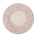 Rattan Round Plate Charger in White Natural - Findlay Rowe Designs