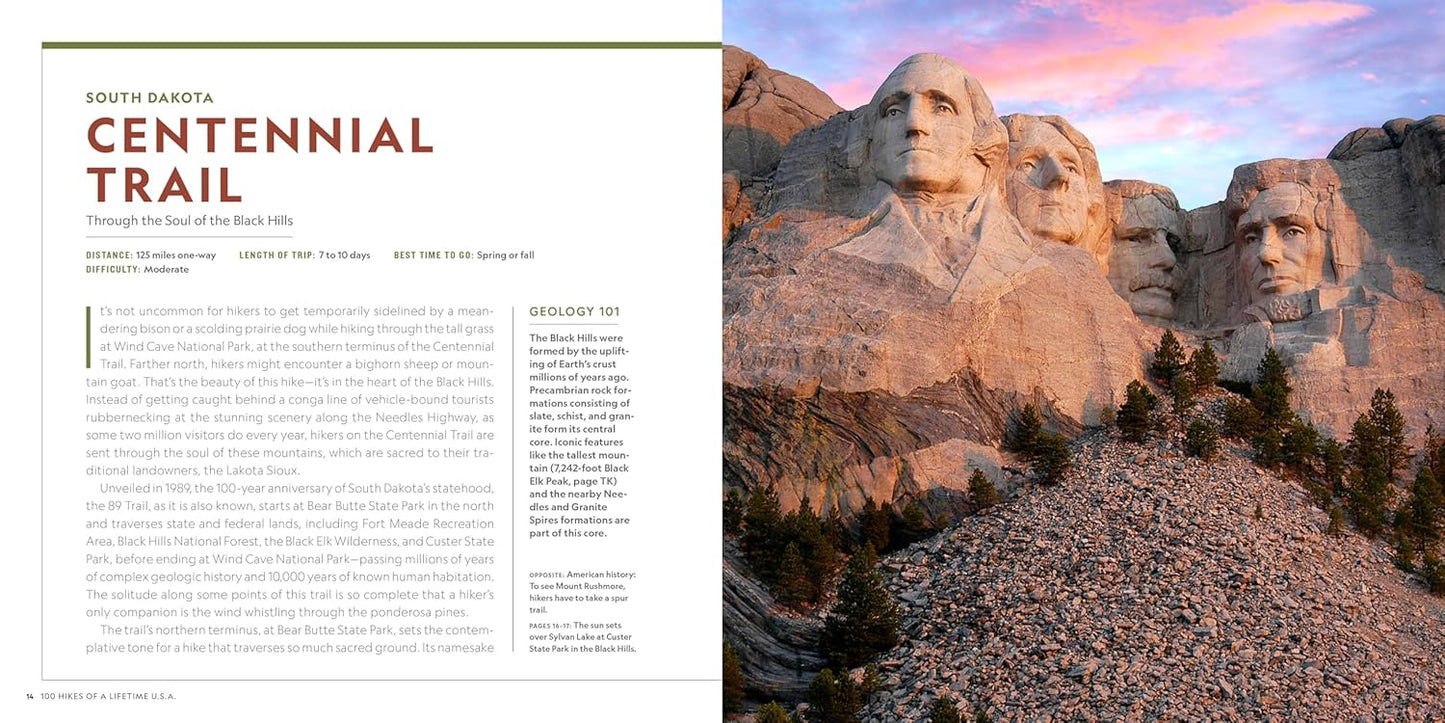 100 Hikes of a Lifetime U.S.A.: The Country's Ultimate Scenic Trails