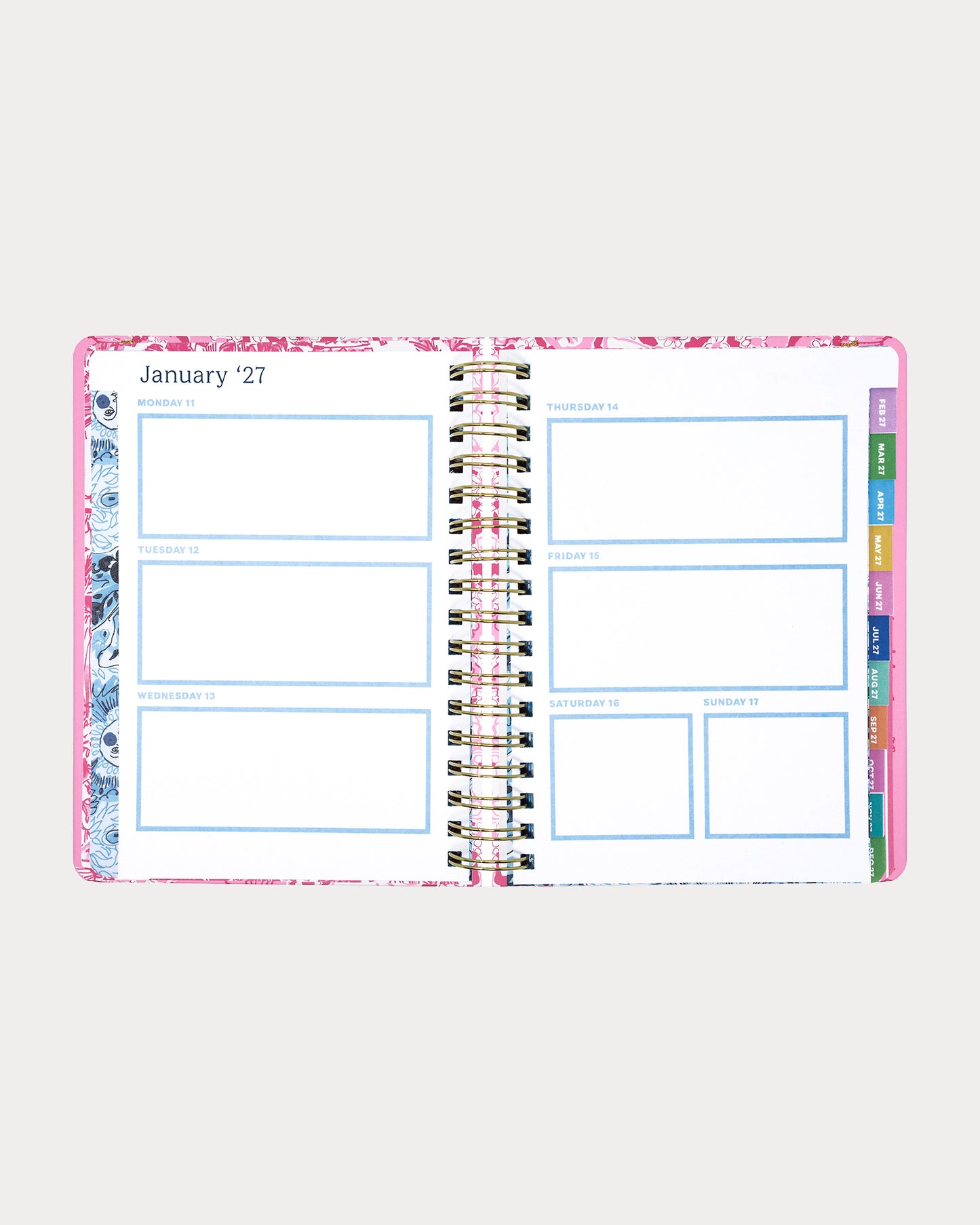 Lilly Pulitzer - Large 17 Month Agenda 2026-2027 -   Conch Shell Pink Burst of Joy