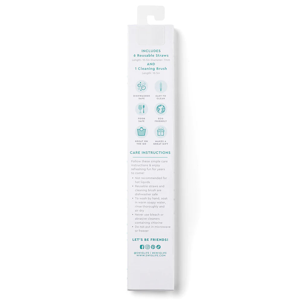 Swig - Reusable Straw Set  - Island Bloom Aqua - Findlay Rowe Designs